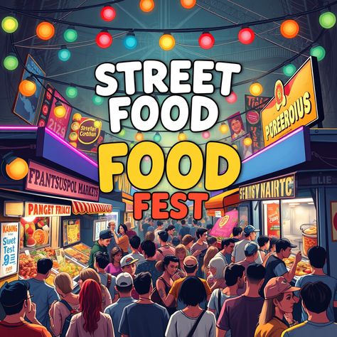 Street Food Festival  #StreetFood #FoodFestival #CulinaryDelights #art #poster Foodfest Poster, Journey Poster, Food Festival Poster, Food Fest, Art Street, Poster Ideas, Festival Posters, Food Poster, Food Festival