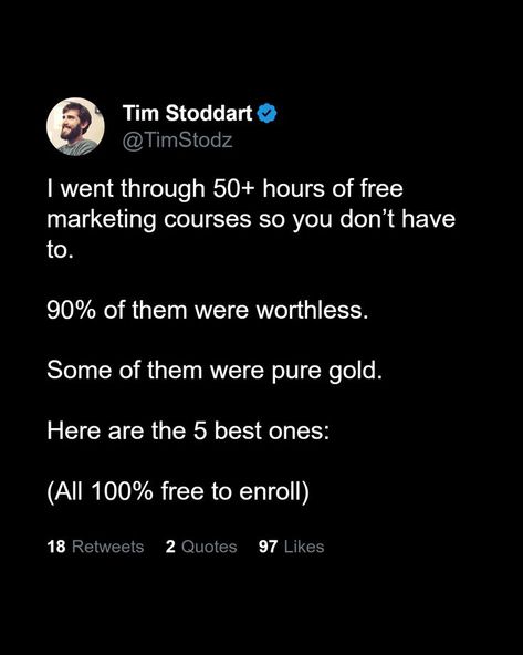 You don't have to pay for education. Read this thread to get 5 free marketing courses (the first one is really good). Clothing Marketing, Free Learning Websites, Marketing Copywriting, Startup Business Plan, Business Notes, Small Business Plan, Social Media Management Tools, Small Business Advice, Word Definitions