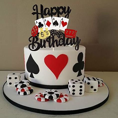 Only $6.99 1 PCS Casino Cake Topper Poker Game Chips Player Happy Birthday Cake Pick Decorat... #pokerfunfact #pokerproblems #pokerlegal Casino Cake Topper, Vegas Birthday Cake, Las Vegas Cake, 30th Birthday Games, Casino Cake, Poker Cake, Vegas Cake, Casino Birthday Party, Vegas Theme Party