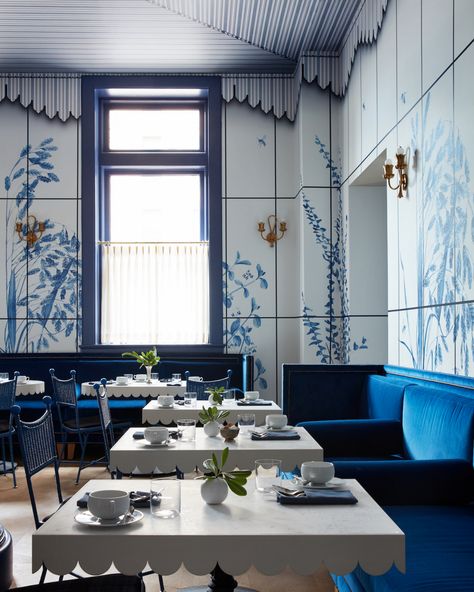 The Nordroom, Studio Shamshiri, Blue And White Decor, Sewing Club, New Orleans Hotels, Hotel Breakfast, Easy Tricks, Ace Hotel, Big Design