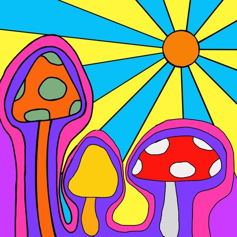 Trippy Mushroom Drawing Ideas Easy, Psychodelisch Art Easy, Trippy Mushroom Drawing, Mushroom Drawing Ideas, Planet Painting, Trippy Mushroom, Drawing Ideas Easy, Mushroom Drawing, Unique Drawings