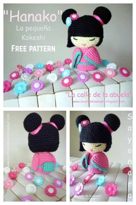 Spanish Pattern, Doll Amigurumi Free Pattern, Going To, Crochet Dolls Free Patterns, Pola Amigurumi, Crochet Amigurumi Free Patterns, Crochet Amigurumi Free, Haken Baby, Kokeshi Dolls