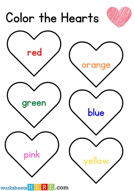 Read and Color Hearts Pictures Activity PDF Worksheets For Kindergarten - WorksheetsHere.com February Art Activities For Kids, Hearts Crafts Preschool, February Activities For Kindergarten, February Learning Activities For Preschool, Hearts Activities For Preschool, Valentines Worksheets For Kids, February Homeschool Preschool, Valentines Activities For Preschoolers, Valentines Activities For Kids Preschool