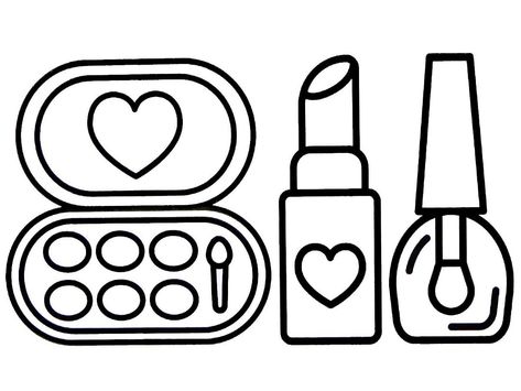 Make Up Coloring Pages, Makeup Coloring Pages, Up Coloring Pages, Printable Nail Art Practice Sheet, Printable Nail Art, Sketchbook Challenge, Makeup Drawing, Screen Savers Wallpapers, Drawing Bag