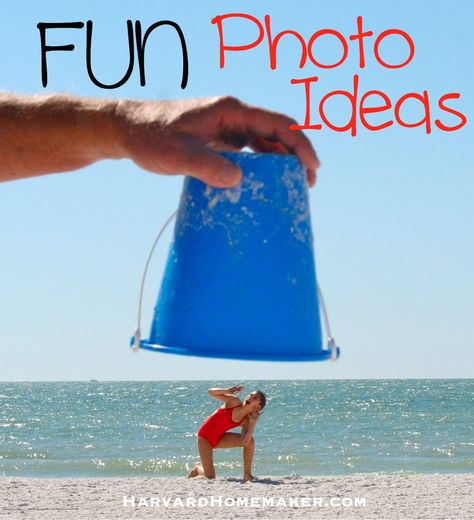 Lots of fun photo ideas here! Creative ways to capture some special moments! #photography #poses #harvardhomemaker Fun Photo Ideas, Photo Illusion, Creative Beach Pictures, Beach Foto, Photos Bff, Spring Break Trips, Beach Pink, Photo Summer, Beach Family Photos