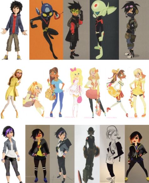 BIG HERO 6 CONCEPT ART I CANT EVEN Bh6 Concept Art, Big Hero Six Character Design, Pixar Character Concept Art, Big Hero Six Concept Art, Disney Character Concept Art, Big Hero Six Characters, Big Hero 6 Character Design, The Incredibles Concept Art, Disney Concept Art Character Design