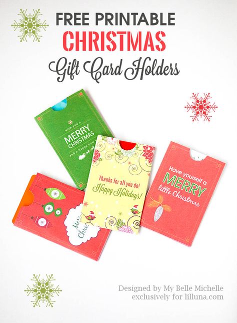 Free Holiday Gift Card Holder Printables - download, print and use for giving gifts cards this holiday season. Free Gift Card Holder, Gift Card Holder Template, Holiday Gift Card Holders, Christmas Gift Certificate, Free Gift Cards Online, Printable Gift Certificate, Gift Card Template, Free Christmas Gifts, Christmas Gift Card Holders