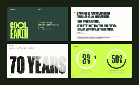 Cool Earth brand case study — Human After All design agency London Pitch Proposal Design, Landscape Document Design, Field Guide Design, Case Studies Design Layout, Brand Presentation Design, Pitch Deck Design Inspiration, Slides Layout, Pitch Deck Design, Slideshow Design