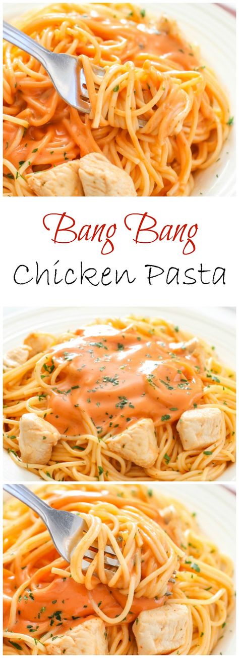 Bang Bang Pasta Pasta With Sauce, Bang Bang Chicken, Resep Pasta, Diet Vegetarian, Food Blogs, Rigatoni, Chicken Parmesan, Linguine, Chicken Pasta