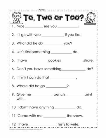 Was Were Worksheet, To Too Two, English Preschool, Homeschool Worksheets, English Spelling, Kids Worksheets, Homeschool Education, English Grammar Worksheets, Grammar Practice