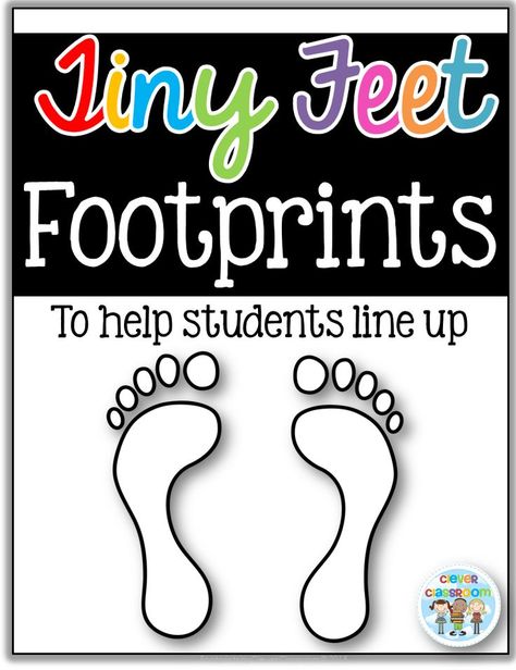 FREE feet/footprint templates for lining up from Clever Classroom Clever Classroom, Classroom Procedures, Classroom Organisation, Lining Up, Beginning Of The School Year, Classroom Rules, Preschool Printables, Classroom Setup, Beginning Of School