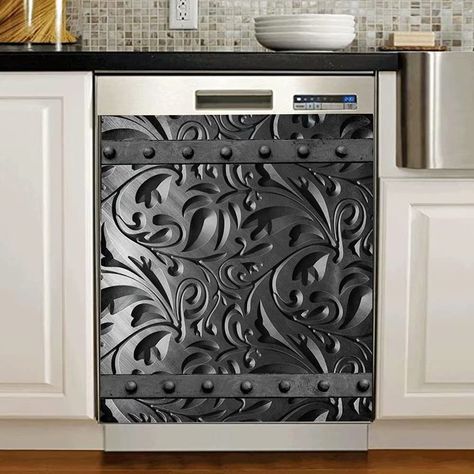 PRICES MAY VARY. Update Old Appliance - Dog Magnet affixes instantly to the front of your dishwasher or fridge,cabinet giving it a custom decorator look. Designer dishwasher panels are kitchen art that enhances decorating ideas and brings a sense of depth and style to the most used room in your house. Size - 3D Metal Flower Pattern Sticker Dishwasher Covers have 2 sizes, small and large. S- 23Wx17H inches; L-23Wx26H inches.Easily To Trim and stick,new brand magnet for dishwasher,fridge,any home