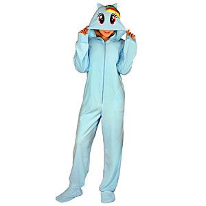 ThinkGeek :: Rainbow Dash Hooded Union Suit My Little Pony Rainbow Dash, Union Suit, Onesie Pajamas, Best Pajamas, Think Geek, Footie Pajama, Nerd Girl, Rainbow Dash, My Little Pony