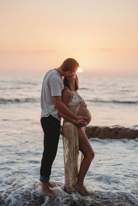 Maternity On Beach, Beach Maternity Photos Couples Sunset, Beach Maternity Photos Mom Only, Pregnant Beach Pictures, Maternity Photoshoot Beach, Pregnant Beach, Pregnancy Photoshoot Beach, Maternity Shoot Beach, Beach Maternity Photography