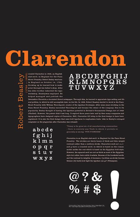 Clarendon Type Poster on Behance Typeface Booklet, Clarendon Font, Anatomy Of Typography, Font Specimen, Type Specimen Poster, Specimen Poster, Type Anatomy, Typeface Poster, Specimen Book