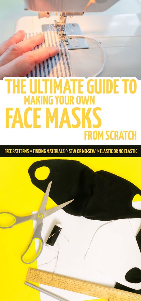 Click to learn how to make your own DIY face masks from scratch, with 5 tutorials including free sewing patterns and templates, no sew tutorials, fabric ribbons, and more. Sew Tutorials, Best Diy Face Mask, Face Mask Design Ideas, Diy Sewing Tutorials, Face Mask Tutorial, Easy Face Mask Diy, Sewing Elastic, Crochet Faces, Diy Fashion Accessories