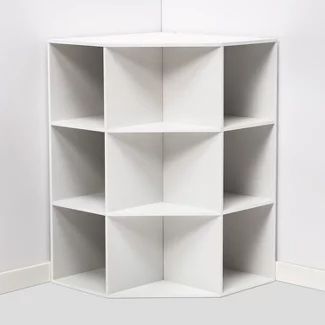 Kids' Toy Storage : Target Cube Bookshelf, Corner Bookshelf, Corner Bookshelves, Inspire Me Home Decor, Room Deco, Corner Shelf, Room Makeover Bedroom, White Room, Room Makeover Inspiration