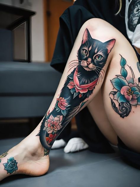 A Cat Tattoo, Simple Cat Tattoo, Cat Portrait Tattoos, Cat Tattoo Design, Cat Tattoo Simple, Realistic Portrait, Cat Tattoos, Cat Tattoo Designs, Tattoo Cat