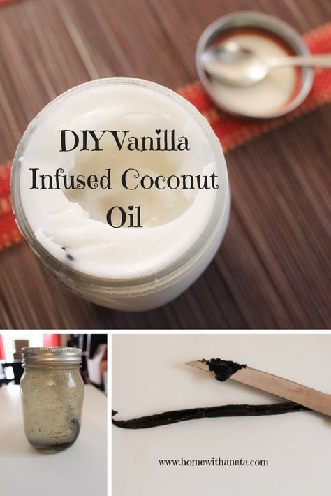 DIY vanilla infused coconut oil Infused Coconut Oil, Essential Oil Perfume Blends, Diy Vanilla, Coconut Essential Oil, Perfume Blends, Coconut Perfume, Palm Leaf Plates, Vanilla Oil, Coconut Bowls