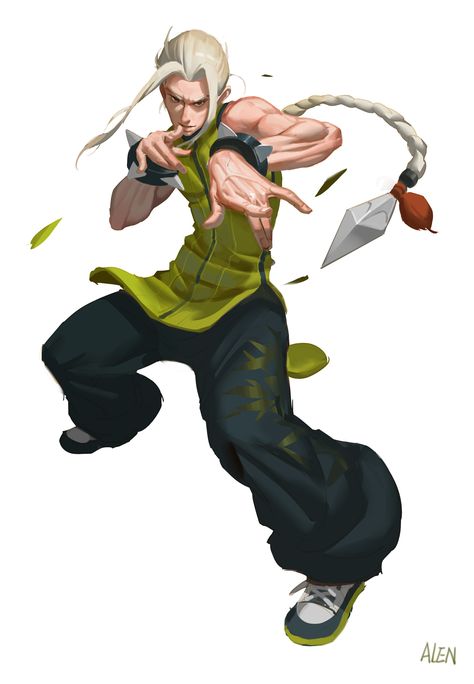 ArtStation - KUNG FU, ALEN LI Kung Fu Master Character Design, Kung Fu Illustration, Martial Arts Poses Reference, Martial Arts Character Design, Kung Fu Anime, Kung Fu Panda Oc, Fighter Character Design, Kung Fu Martial Arts, Street Fighter Art