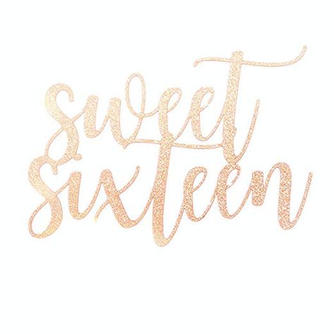 Sweet 16 Topper, Sweet 16 Rose Gold, Birthday Calligraphy, Birthday Party Decoration Ideas, Rose Gold Cake Topper, Happy Birthday Calligraphy, Rose Gold Cake, Party Decoration Ideas, Gold Cake Topper