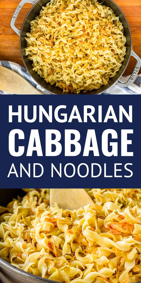 Cabbage And Noodles Recipe, Fried Cabbage And Noodles, Hungarian Cabbage, Caramelized Cabbage, Haluski Recipe, Cabbage And Noodles, Hungarian Cuisine, Frugal Recipes, Austria Hungary