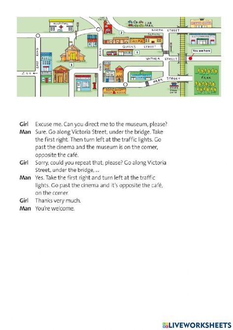 Asking And Giving Directions Worksheet, Speaking Cards, English Notes, Give Directions, English Lessons For Kids, English Activities, English As A Second Language (esl), English As A Second Language, English Worksheets