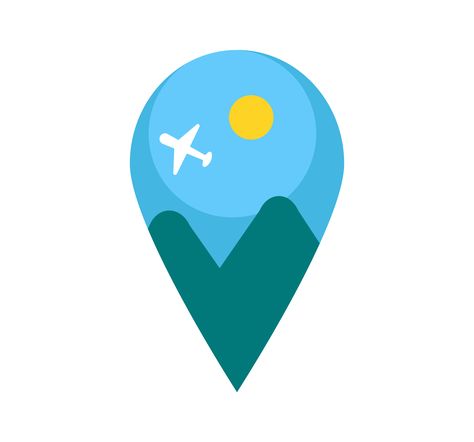 Travel Travel App Logo, Navigation App, Landscape Vector, Outdoor Exploration, Mountains Landscape, Travel Logo, App Logo, Travel App, App Icon Design