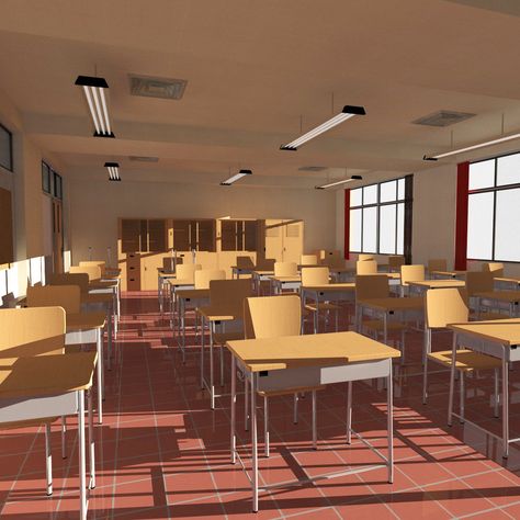 Classroom Architecture, Secret Rooms In Houses, Classroom Interior, Classroom Background, Anime Places, Anime Classroom, Warehouse Design, Student Room, Art Studio Design