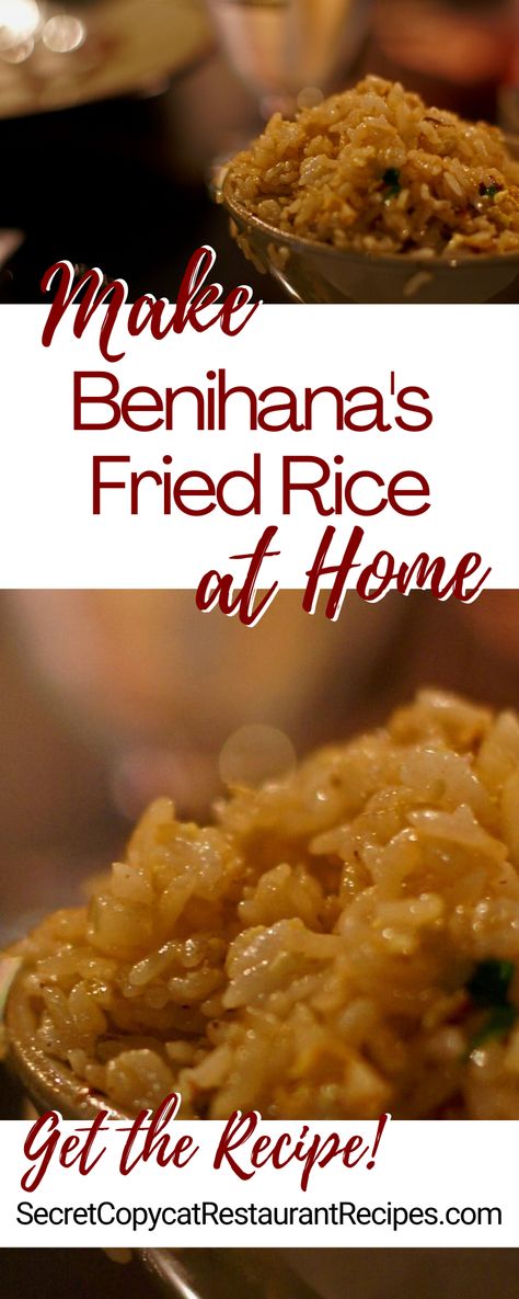 Make our Benihana Fried Rice Recipe at home tonight for your family. With our Secret Restaurant Recipe your Fried Rice will taste just like Benihana’s. Copycat Fried Rice, Benihana Dinner At Home, Japanese Hibachi Fried Rice Recipe, Copycat Hibachi Fried Rice, Japanese Fried Rice Recipe Hibachi, Benny Hanna Fried Rice Recipe, Homemade Hibachi Recipes Fried Rice, Benihana Recipes, Benihana Rice