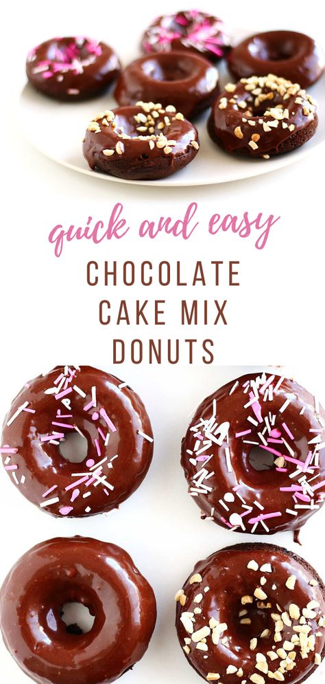 Cake Mix Donuts Recipe, Cake Donuts Baked, Homemade Baked Donuts, Cake Mix Donuts, Doughnut Recipe Easy, Cheesecake Oreo, Easy Donuts, Baked Donut Recipes, Easy Gluten Free Desserts