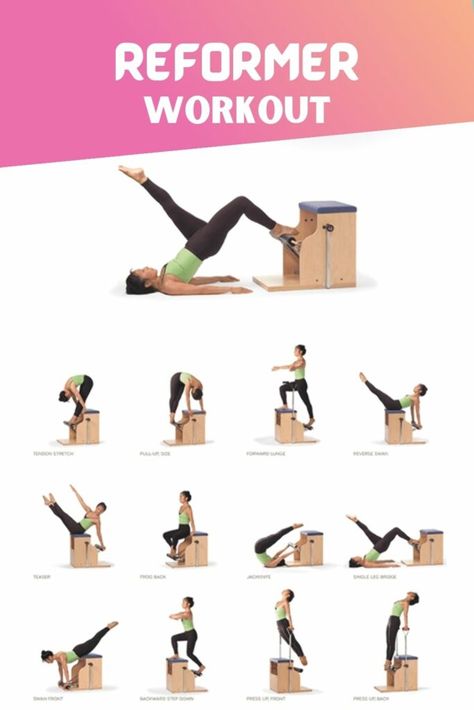 Pilates Yoga Studio, Home Pilates Studio, Home Tricks, Calisthenics Workout Plan, Pilates Chair, Pilates Workout Plan, Pilates Poses, Pilates Workout Routine, Pilates Moves