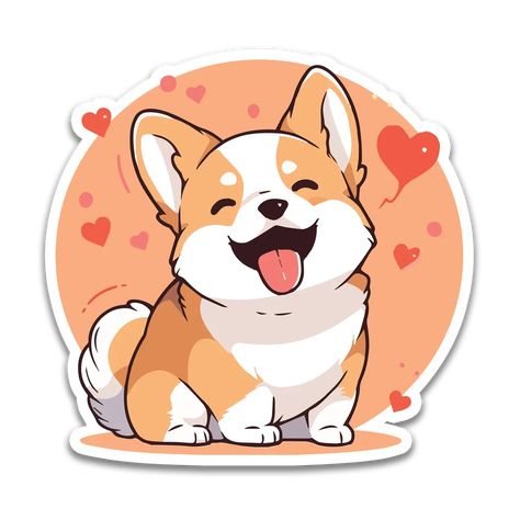 Heart eyes, can't lose. Our smitten corgi sticker is a love letter to everyone who's ever been bitten by the 'awww' bug. Perfect for hopeless romantics and puppy-lovers alike, best suited for your water bottle or notebook. Pairs well with: Bulldog Sticker Dachshund Sticker Sticker Material: Thick Premium Vinyl: Fully waterproof, weatherproof, and scratch-resistant, these champs are built to withstand the elements (Even your dishwasher!) Dishwasher Safe: Our stickers are as tough as they come—unf Dachshund Sticker, Messenger Stickers, Corgi Art, Corgi Pictures, Puppy Drawing, Very Cute Dogs, Puppy Lover, A Love Letter, Cute Corgi