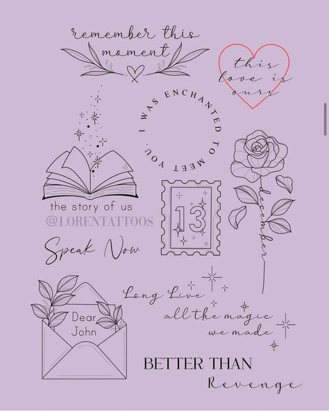 Matching Friend Tattoos, Taylor Swift Tattoo, Lyric Tattoos, Henna Tattoo Designs Simple, Cute Little Tattoos, Botanical Tattoo, Taylor Swift Posters, Book Tattoo, Subtle Tattoos