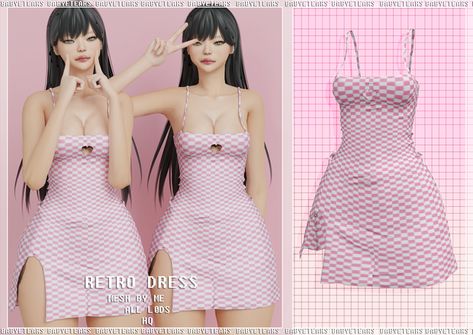 retro dress Sims 4 Anime, The Sims 4 Pc, The Sims 4 Packs, Sims 4 Body Mods, Tumblr Sims 4, Sims 4 Expansions, Free Sims, Sims 4 Dresses, Sims 4 Characters