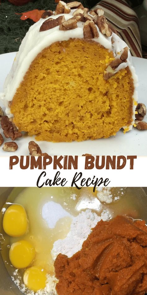 Pumpkin Bundt Cake Recipe - DINE DREAM DISCOVER Pumpkin Bundt Cake Recipes, Pumpkin Pound Cake, Pumpkin Bundt, Pumpkin Bundt Cake, Pumpkin Cake Recipes, Pumpkin Spice Cake, Slow Cooker Desserts, Cupcake Flavors, Bundt Cakes Recipes