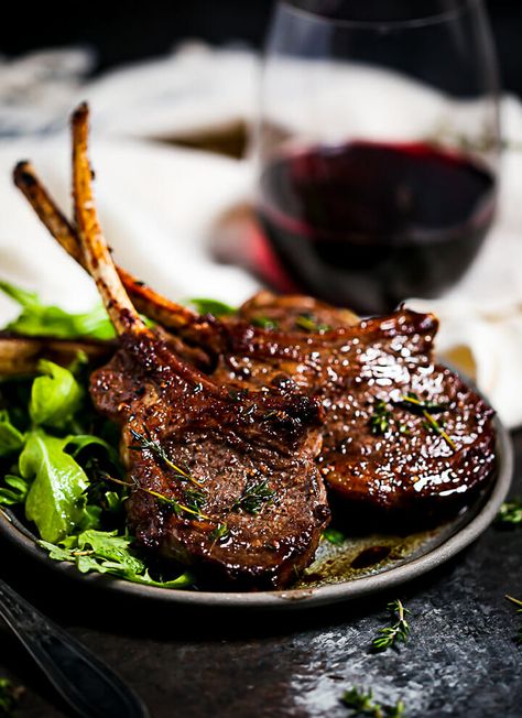 Buttery, garlicky pan seared lamb chops deliver a restaurant caliber dish that is ready in minutes! Pan Seared Lamb Chops, Lollipop Lamb Chops, Seared Lamb Chops, Lamb Chops Pan Seared, Garlic Lamb Chops, Lamb Lollipops, Cook Lamb, Special Occasion Dinner, How To Cook Lamb