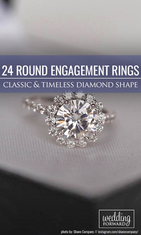 24 Top Round Engagement Rings ❤ Round cut engagement rings have many variations. The most sparkle will be diamond rings with the highest cut grades. See more: http://www.weddingforward.com/round-engagement-rings/ #wedding #round #engagement #rings Round Engagement Setting, Round Diamond Engagement Ring Settings, Reset Diamond Ring Ideas, Ring Settings For Round Diamond, 3 Carat Round Engagement Ring, 1 Carat Round Engagement Ring, 2 Carat Round Engagement Ring, Round Engagement Ring Settings, Diamond Rings Round