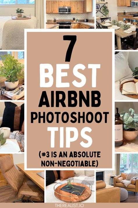 Instagram For Airbnb, Airbnb Listing Tips, Airbnb Photography Tips, Staging Airbnb Photos, Airbnb Aesthetic Photos, Rustic Air Bnb Ideas, Air Bnb Interior Design, Simple Airbnb Decor, Airbnb Pictures Ideas