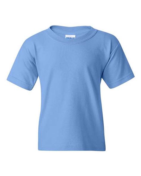 Gildan 5000B - Heavy Cotton™ Youth T-Shirt Baby Blue Shirt, Blank Apparel, Blue Daisy, Great T Shirts, Colour List, Neon Colors, Carolina Blue, Blue Shirt, Orange And Purple