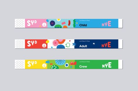 Sydney New Year, Sydney New Years Eve, Museum Ticket, Wristband Template, Wristband Design, Ticket Design, Event Poster Design, Event Branding, Schedule Design