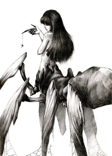 Spider Human Hybrid | Monday, January 9, 2012 Spider Demon, Deadly Creatures, Spider Queen, Spider Art, Japanese Folklore, Mythical Beast, Spider Woman, Mythical Creatures Art, Mythological Creatures