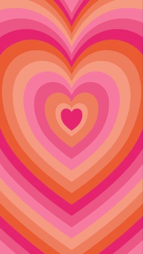 Pink Orange Preppy Wallpaper, Hot Pink Kids Room, Pink And Orange Icons, Heart Shaped Wallpaper, Iphone Wallpaper Pattern Pink, Pink Fall Wallpaper, Spotify Artwork, Preppy Homescreen, Heart Lockscreen