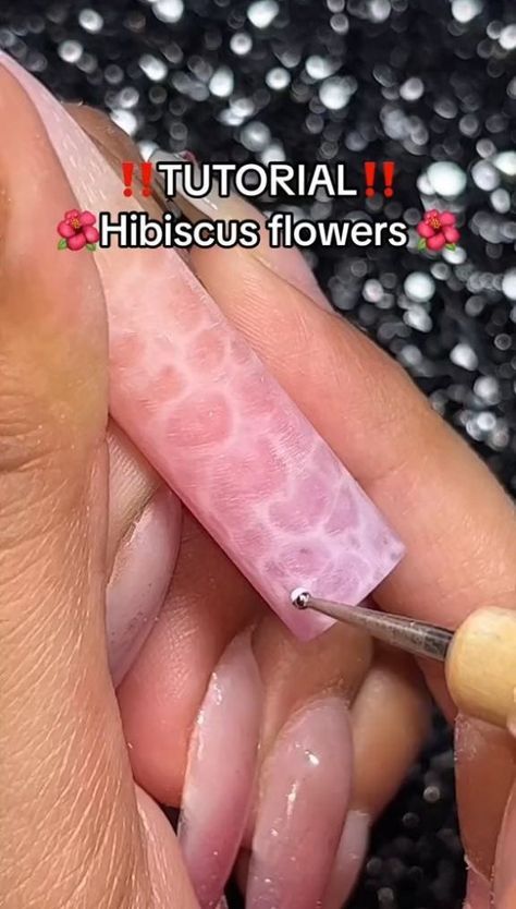 Hibiscus Flowers Acrylic Nail Tutorial #long #nail #ideas Hawaiian Acrylic Nails Art Designs, Cute Nails With Flower Design, Hawaiian Themed Acrylic Nails, Summer Island Nails, Rainbow Hibiscus Nails, Nail Designs Hibiscus Flower, Tropical Simple Nails, Moana Nails Acrylic, Hibiscus Flower Nails Tutorial