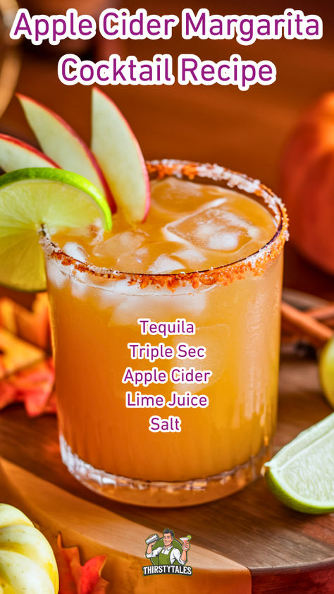 "Discover the perfect blend of flavors with our Apple Cider Margarita 
Cocktail Recipe! This delightful drink combines the crisp taste of apple 
cider with the classic margarita, making it an ideal choice for fall 
cocktails. Whether you're hosting a gathering or enjoying a cozy night in, 
this easy cocktail recipe is sure to impress. Embrace the season with this 
refreshing twist on apple cocktails and explore delicious margarita 
variations that celebrate autumn!" Margarita Variations, Apple Margarita Recipe, Cider Margarita Recipe, Fall Margarita, Apple Cocktails, Apple Cider Margarita, Cider Margarita, Apple Margarita, Cider Cocktail Recipes