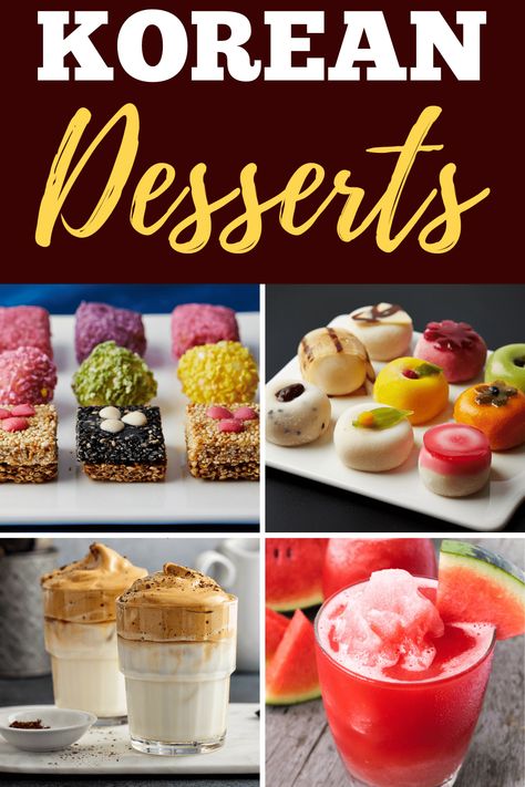 Korean Dessert Recipes, Korean Sweets, Desserts Japonais, Asian Dessert Recipes, Ground Beef And Cabbage, Korean Dessert, Mochi Cake, Dessert Places, Korean Desserts