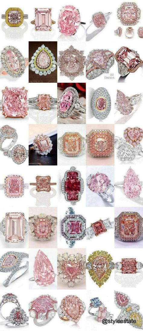 Different Types Of Rings, Fancy Pink Diamond Ring, Pink Jewellery, Nude Bags, Pink Diamond Jewelry, Yellow Diamond Ring, Rings And Bracelets, Pink Diamond Ring, Vevey