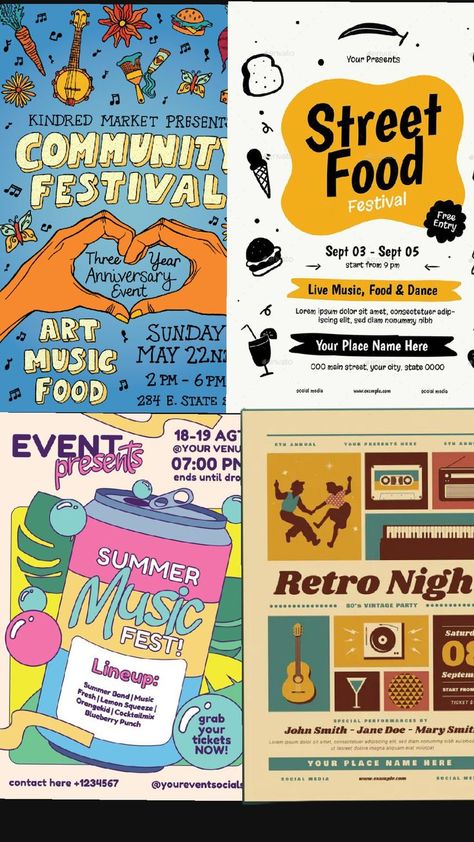 Art Festival Poster, Music Festival Poster, Anniversary Event, Festival Poster, Summer Music, Music Fest, Vintage Party, Festival Posters, Place Names