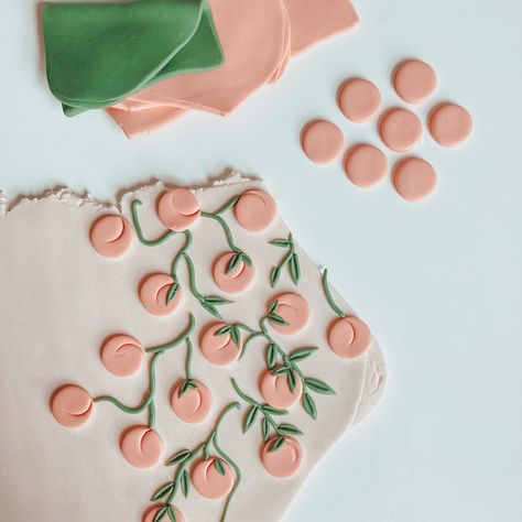 Polymer Clay Plate, Polymer Clay Earring Slabs, Spring Polymer Clay Earring Ideas, Summer Clay Earring Ideas, Polymer Clay Slabs Diy, Polymer Clay Earrings Spring, Polymer Clay Slabs For Earrings, Polymer Clay Slabs Ideas, Clay Slabs Designs