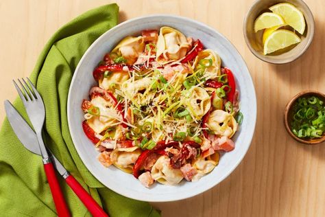 Roasted Tortellini, Lemon Tortellini, Pasta Lunch, Hello Fresh Recipes, Pasta Night, Delicious Pasta, Hello Fresh, Creamy Sauce, Bell Pepper